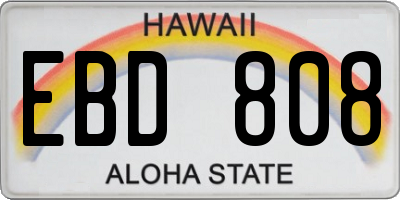 HI license plate EBD808