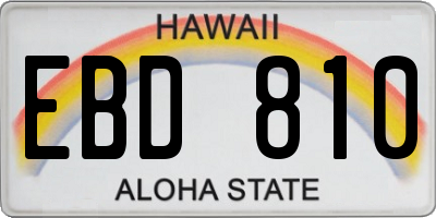 HI license plate EBD810