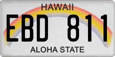 HI license plate EBD811