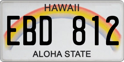 HI license plate EBD812