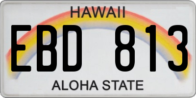 HI license plate EBD813