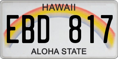 HI license plate EBD817