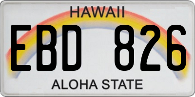 HI license plate EBD826