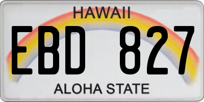 HI license plate EBD827