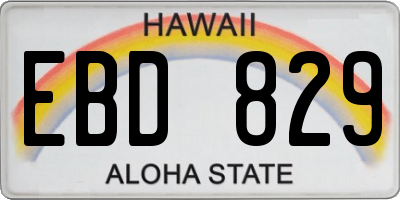 HI license plate EBD829