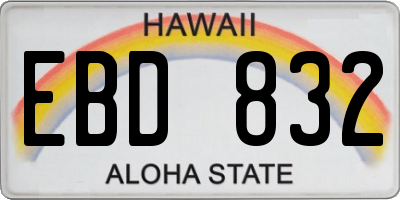 HI license plate EBD832