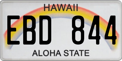 HI license plate EBD844