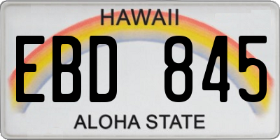 HI license plate EBD845