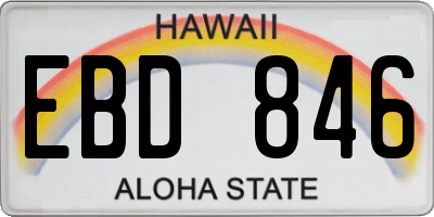 HI license plate EBD846