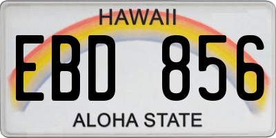 HI license plate EBD856