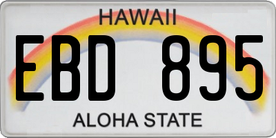 HI license plate EBD895