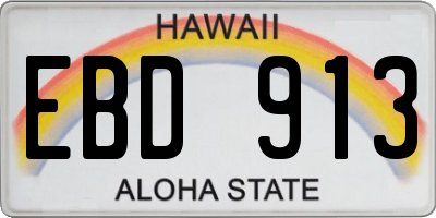 HI license plate EBD913