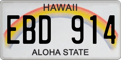 HI license plate EBD914