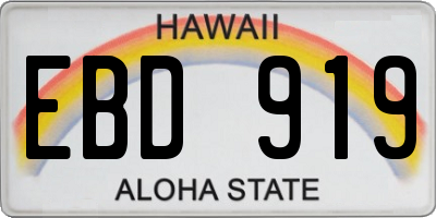 HI license plate EBD919