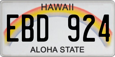 HI license plate EBD924