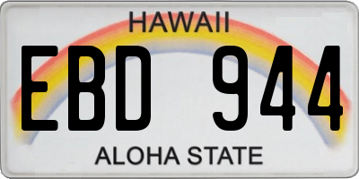 HI license plate EBD944