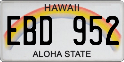 HI license plate EBD952