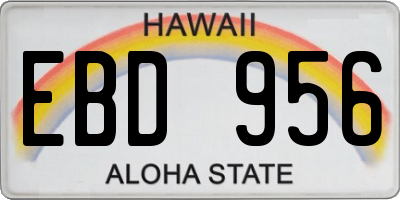 HI license plate EBD956