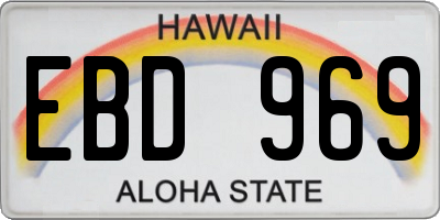 HI license plate EBD969