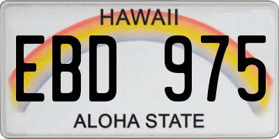 HI license plate EBD975