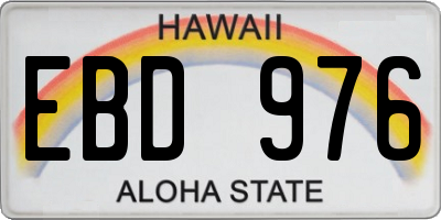 HI license plate EBD976