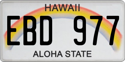 HI license plate EBD977