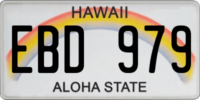 HI license plate EBD979