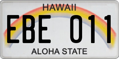 HI license plate EBE011