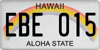 HI license plate EBE015