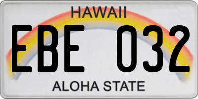 HI license plate EBE032