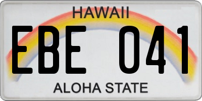 HI license plate EBE041