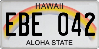 HI license plate EBE042