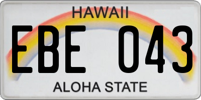 HI license plate EBE043