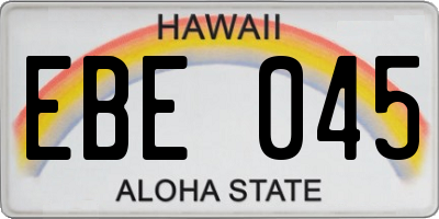 HI license plate EBE045