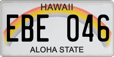 HI license plate EBE046