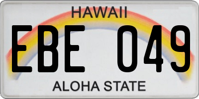 HI license plate EBE049