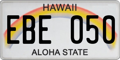 HI license plate EBE050