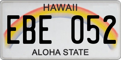 HI license plate EBE052