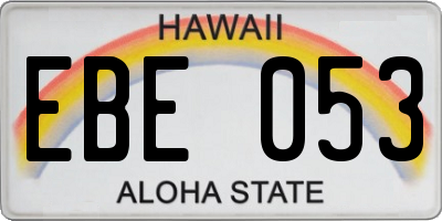 HI license plate EBE053