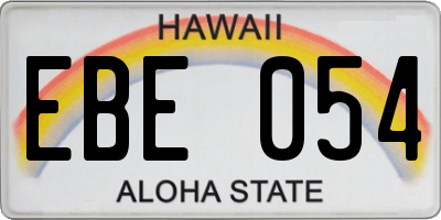HI license plate EBE054