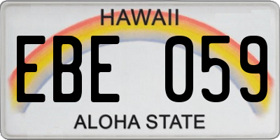 HI license plate EBE059
