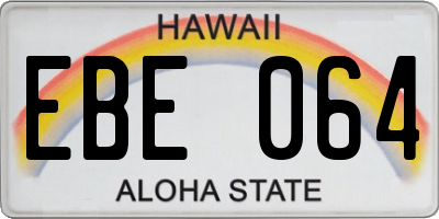 HI license plate EBE064