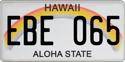 HI license plate EBE065