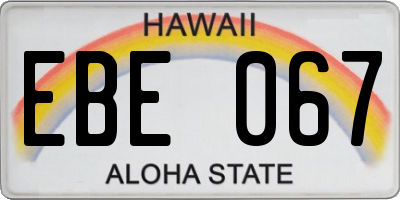 HI license plate EBE067