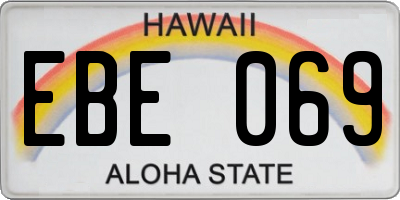 HI license plate EBE069