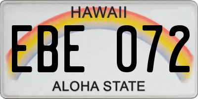 HI license plate EBE072