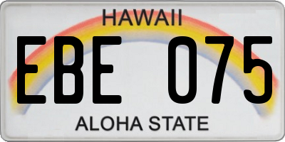 HI license plate EBE075