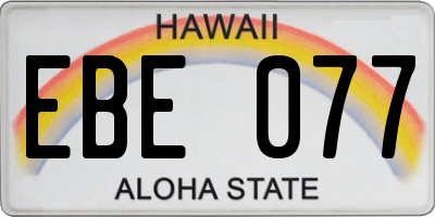 HI license plate EBE077