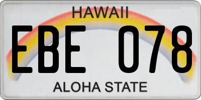 HI license plate EBE078