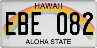 HI license plate EBE082